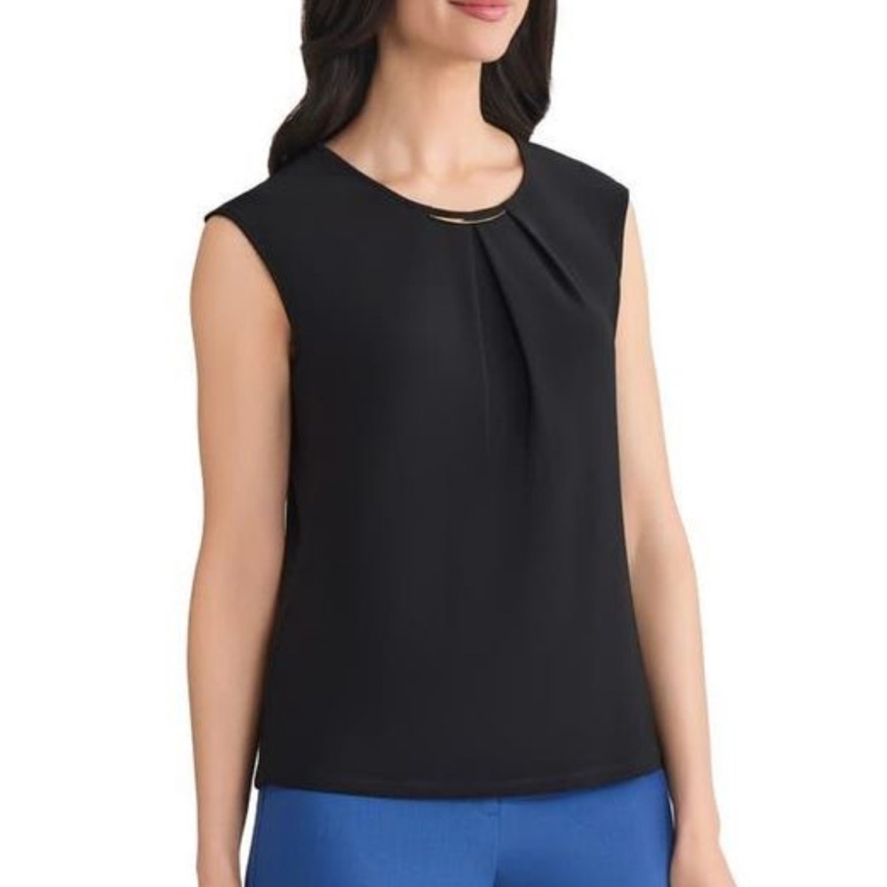 INC International Concepts Black Sleeveless Blouse (Size 4)